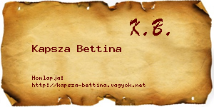 Kapsza Bettina névjegykártya